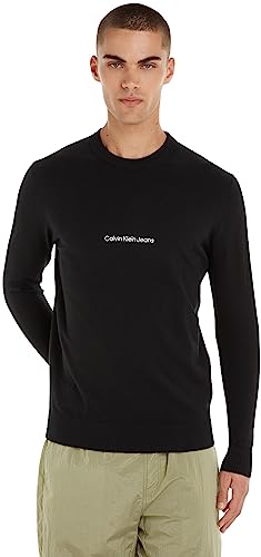 Calvin Klein Jeans Herren INSTITUTIONAL Essential Sweater J30J324328 Pullover, Schwarz (Ck Black), M von Calvin Klein Jeans