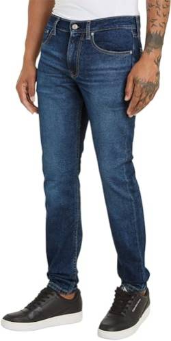 Calvin Klein Jeans Herren Jeans Slim Tapered Fit, Blau (Denim Dark), 32W/34L von Calvin Klein Jeans