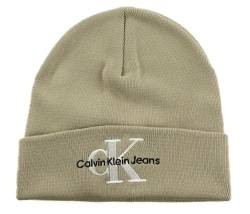 Calvin Klein Jeans Herren MONOLOGO Embro Beanie 160 Strickmütze, Plaza Taupe, OS von Calvin Klein Jeans