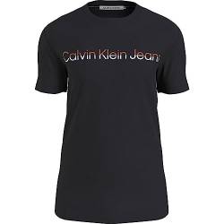 Calvin Klein Jeans Herren Mixed INSTITUTIONAL Tee J30J324395 Kurzarm Strickoberteile, Schwarz (Ck Black/Burnt Clay/Bright White), XXS von Calvin Klein Jeans