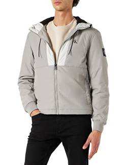 Calvin Klein Jeans Herren Padded Hooded Harrington Jacket J30J322180 Gepolsterte Jacken, Grau (Mercury Grey), XS von Calvin Klein Jeans