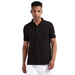 Calvin Klein Jeans Herren Poloshirt Kurzarm Badge Polo Regular Fit, Schwarz (Ck Black), XL von Calvin Klein Jeans