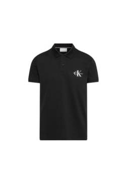 Calvin Klein Jeans Herren Poloshirt Kurzarm Monologo Polo Regular Fit, Schwarz (Ck Black), S von Calvin Klein Jeans