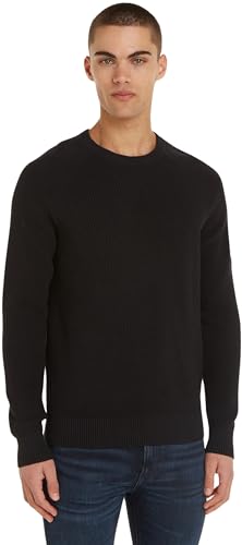 Calvin Klein Jeans Herren Pullover Badge Easy Sweater Strickpullover, Schwarz (Ck Black), XL von Calvin Klein Jeans