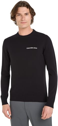 Calvin Klein Jeans Herren Pullover Institutional Essentials Sweater Elegant, Schwarz (Ck Black), XXL von Calvin Klein Jeans