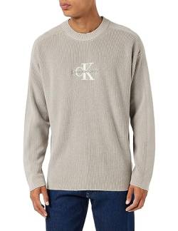 Calvin Klein Jeans Herren Pullover Monologo Strickpullover, Beige (Porpoise), M von Calvin Klein Jeans