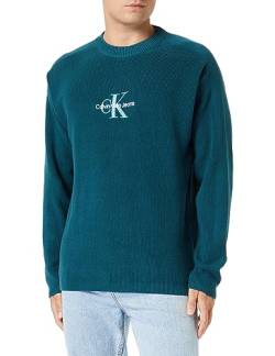 Calvin Klein Jeans Herren Pullover Monologo Strickpullover, Blau (Atlantic Deep), M von Calvin Klein Jeans