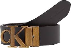 Calvin Klein Jeans Herren RO MP REV/ADJ LTHR Belt 35MM Gürtel, Black/Bitter Brown, 125 von Calvin Klein Jeans