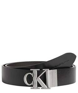 Calvin Klein Jeans Herren Round Mono Plaque REV Belt 35MM K50K509884 Gürtel, Schwarz (Black/Bitter Brown), 90 von Calvin Klein Jeans