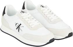 Calvin Klein Jeans Herren Runner Sneaker Retro Runner Low Laceup Su-Ny Ml mit Logo, Mehrfarbig (Bright White), 44 von Calvin Klein Jeans