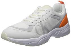 Calvin Klein Jeans Herren Runner Sneaker Retro Tennis Mesh Sportschuhe, Weiß (White/Creamy White), 46 von Calvin Klein Jeans