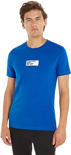 Calvin Klein Jeans Herren SMALL Center Box Tee J30J324027 Kurzarm T-Shirts, Blau (Kettle Blue), XL von Calvin Klein Jeans