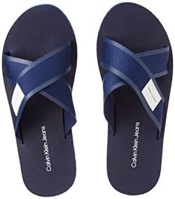 Calvin Klein Jeans Herren Sandalen Prefresato Crisscros Badge Badesandalen, Blau (Rich Navy), 44 von Calvin Klein Jeans