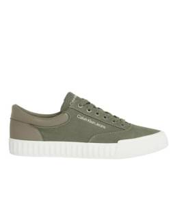 Calvin Klein Jeans Herren Skater Vulc Low Laceup Mix IN DC YM0YM00903 Vulkanisierte Sneaker, Grün (Dusty Olive/Bright White), 41 EU von Calvin Klein Jeans