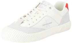 Calvin Klein Jeans Herren Skater Vulc Low Mix MG BTW YM0YM00916 Vulkanisierte Sneaker, Beige (Creamy White/Oyster Mushroom/Fiery), 43 EU von Calvin Klein Jeans