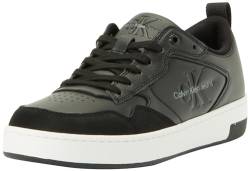 Calvin Klein Jeans Herren Sneaker Cupsole Low aus Leder, Schwarz (Black/Bright White), 45 von Calvin Klein Jeans