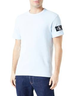 Calvin Klein Jeans Herren T-Shirt Kurzarm Badge Waffle Tee Rundhalsausschnitt, Blau (Keepsake Blue), S von Calvin Klein Jeans