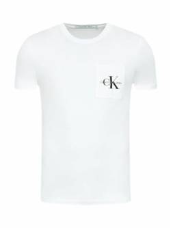 Calvin Klein Jeans Herren T-Shirt Kurzarm Core Monologo Rundhalsausschnitt, Weiß (Bright White), M von Calvin Klein Jeans