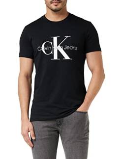 Calvin Klein Jeans Herren T-Shirt Kurzarm Core Monologo Slim Fit , Schwarz (Ck Black), S von Calvin Klein Jeans