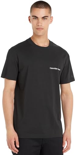 Calvin Klein Jeans Herren T-Shirt Kurzarm Institutional Tee Rundhalsausschnitt, Schwarz (Ck Black), XXL von Calvin Klein Jeans