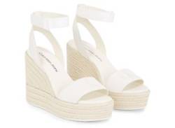 Keilsandalette CALVIN KLEIN JEANS "WEDGE SANDAL SU MG BTW" Gr. 41, weiß Damen Schuhe Sandaletten Sommerschuh, Sandale, Keilabsatz, mit Klettriemchen von Calvin Klein Jeans