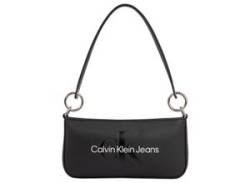 Schultertasche CALVIN KLEIN JEANS "SCULPTED SHOULDER POUCH25 MONO" Gr. B/H/T: 25 cm x 13 cm x 4 cm, schwarz (black, metallic logo) Damen Taschen Handtaschen von Calvin Klein Jeans