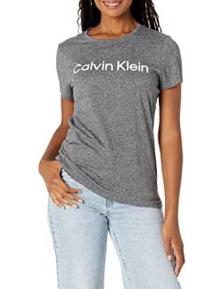Calvin Klein Performance Damen Calvin Klein Rundhalsausschnitt, kurzärmelig T-Shirt, Schwarz/Erika, Mittel von Calvin Klein Performance