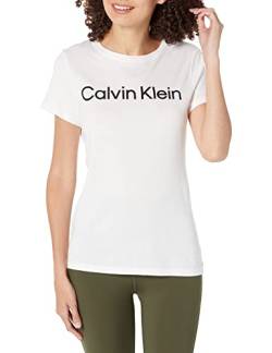 Calvin Klein Performance Damen Calvin Klein Rundhalsausschnitt, kurzärmelig T-Shirt, Weiß, Groß von Calvin Klein Performance