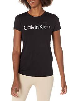 Calvin Klein Performance Damen Kurzärmeliges T-Shirt, Schwarz, X-Groß von Calvin Klein Performance