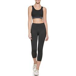 Calvin Klein Performance Damen Medium Impact abnehmbaren Cups Sport-BH, Schwarz, Large von Calvin Klein Performance