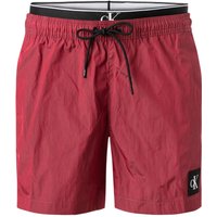 Calvin Klein Swimwear Herren Badeshorts rot Mikrofaser unifarben von Calvin Klein Swimwear