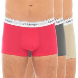 Calvin Klein 3-er Set Trunks Pink, Beige & Grau von Calvin Klein