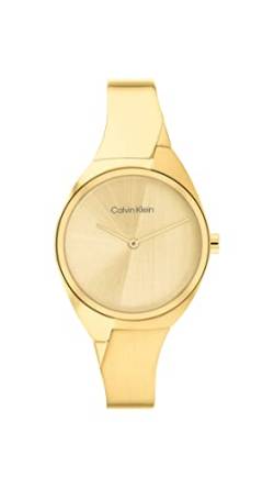 Calvin Klein Analog Quarzuhr für Damen mit Gelbgoldfarbenes Edelstahlarmband - 25200235 von Calvin Klein