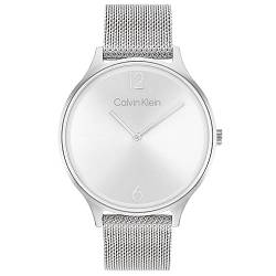Calvin Klein Analog Quarzuhr für Damen mit Silbernes Edelstahl-Mesh-Gliederarmband - 25200001 von Calvin Klein