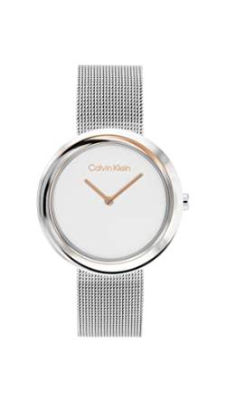 Calvin Klein Analog Quarzuhr für Damen mit Silbernes Edelstahl-Mesh-Gliederarmband - 25200011 von Calvin Klein