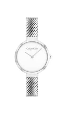 Calvin Klein Analog Quarzuhr für Damen mit Silbernes Edelstahl-Mesh-Gliederarmband - 25200082 von Calvin Klein