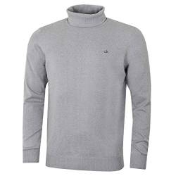Calvin Klein CK Herren Rollkragen Rib Knit Warm Durable Sweater - Silber Marl L von Calvin Klein