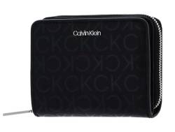 Calvin Klein CK Must Trifold_Epi Mono Zip Around Wallet Black Epi Mono von Calvin Klein