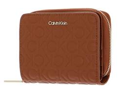 Calvin Klein CK Must Zip Around Wallet with Flap Embossed M Cognac von Calvin Klein