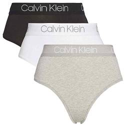 Calvin Klein Damen 3er Pack Geschenk-Set High Waist Strings, Mehrfarbig (Black/White/Grey Heather), XS von Calvin Klein