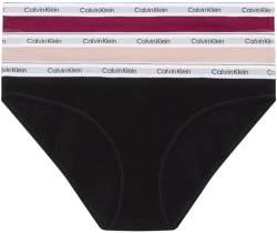 Calvin Klein Damen 3er Pack Slips Bikini Form Baumwolle mit Stretch, Mehrfarbig (Purple Potion/Subdued/Black), XL von Calvin Klein