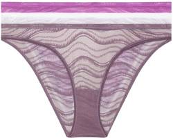 Calvin Klein Damen 3er Pack Slips Bikini Form mit Spitze, Mehrfarbig (Dahlia/Vintage Violet/White), M von Calvin Klein