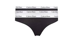 Calvin Klein Damen 3er Pack Slips Bikini Form mit Stretch, Mehrfarbig (Black/White/Black), XS von Calvin Klein