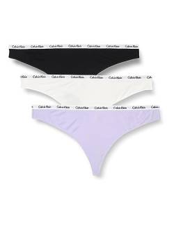 Calvin Klein Damen 3er Pack Strings (Ff) Tangas, Mehrfarbig (Black/White/Pastel Lilac), 3XL von Calvin Klein