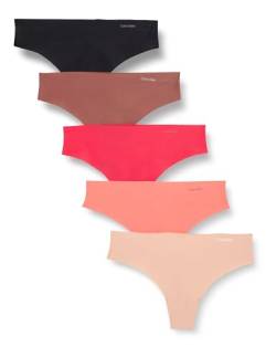 Calvin Klein Damen 5er Pack Strings Tangas, Mehrfarbig (Blk/Mrn/Dubrry/St Gr/Virt Red), L von Calvin Klein