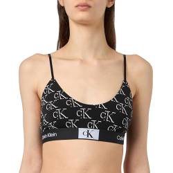 Calvin Klein Damen BH Bralette Weiche Cups, Schwarz (Litho Ck Print+Black), XL von Calvin Klein