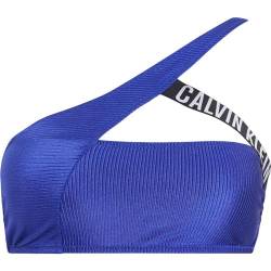 Calvin Klein Damen Bikini Oberteil One Shoulder Bralette ohne Bügel, Blau (Midnight Lagoon), XL von Calvin Klein