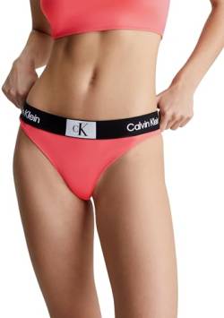 Calvin Klein Damen Bikinihose Thong Tanga, Rosa (Calypso Coral), L von Calvin Klein