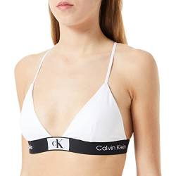 Calvin Klein Damen Bikinitop Triangel Unlined Triangle Weiche Cups , Weiß (White), M von Calvin Klein