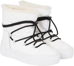 Calvin Klein Damen Bold Vulc FLATF Snow Boot WN YW0YW01181 Vulkanisierte Sneaker, Weiß (Bright White/Black), 39 EU von Calvin Klein